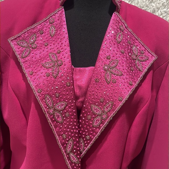 Milano ORCHID BEADED EMBELLISHED Statement JACKET, SPECIAL OCCASION, SIZE 16 - Picture 8 of 13